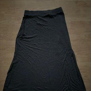 Old Navy Gray Calf Length Jersey A Line Skirt